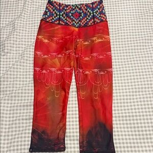 Onzie Red and Multicolor Capris